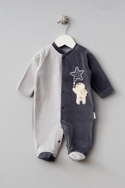Bebitof Cute Rabbit and Star Pattern Cotton Baby Velvet Jumpsuit