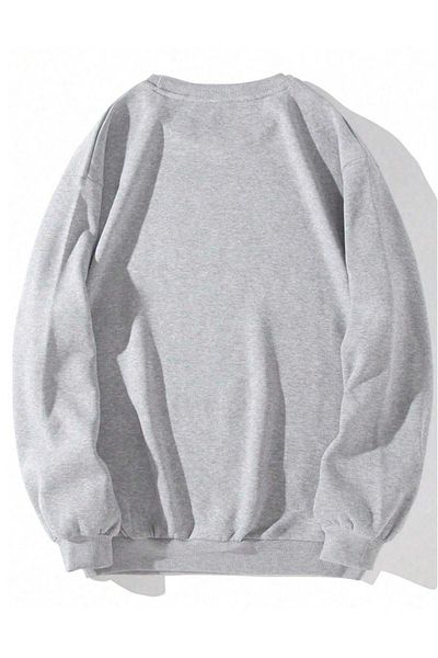 Revasser Unisex Women'S/Men's Detailed Victory Custom Printed Color Oversize Crew Neck Cotton Sweatshirt