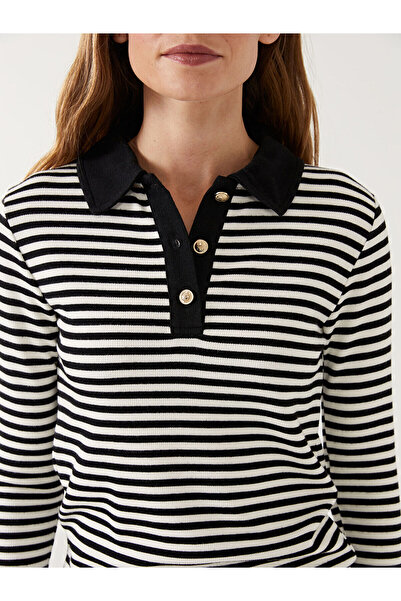 LC Waikiki Lcwk Polo Yaka Çizgili Kadın Body
