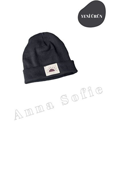 anna sofie Unisex Black (1-5 YEARS) Ribbed 100% Cotton Camisole Beret (LATITU...