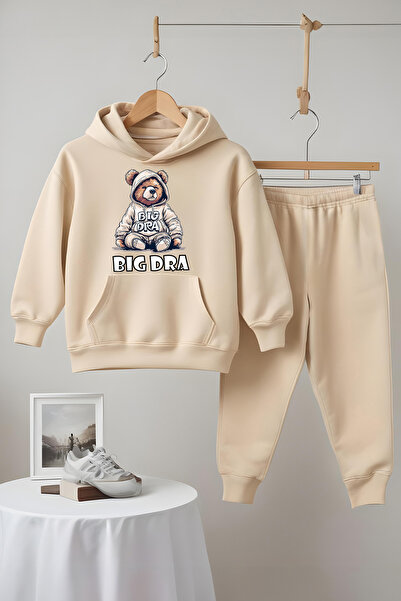 MYADA Set de trening cu glugă din bumbac pieptănat premium, cu 3 fire, cu imp...