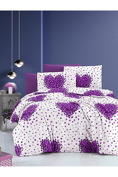 StellaFlavo Double Duvet Cover Set with Elastic Sheets and 4 Pillows