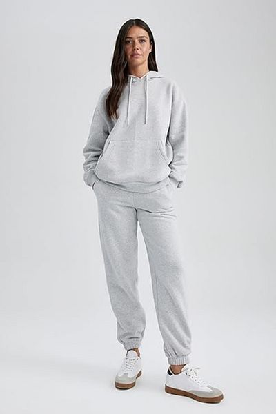 KRAVEN Gray Kangaroo Pocket Cotton Raised Knitted Sweatshirt