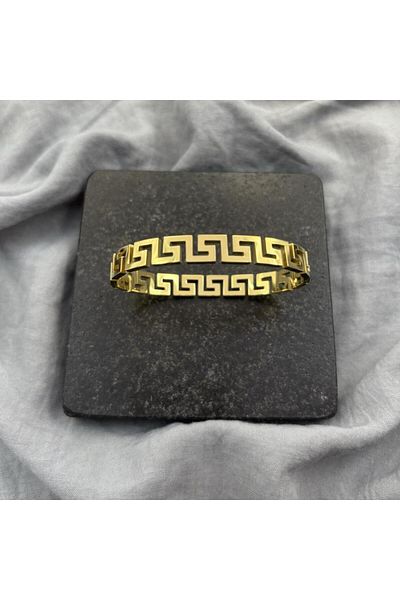 Zeyn Greek Pattern Gold Steel Handcuffs
