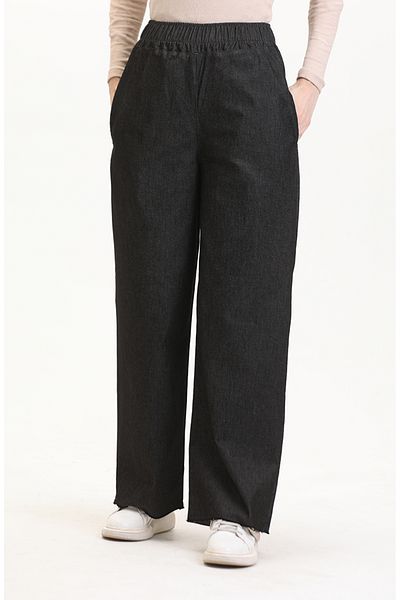 sefamerve Anthrazitfarbene Jeans mit elastischem Bund – 1793MYZ-01