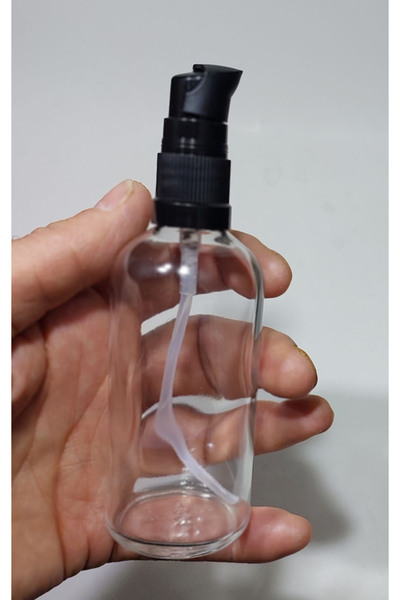 dercam 100 ml Şeffaf Losyon Sprey Şişe 100 Cc Sızdırmaz siyah Krem Pompa Kapa...