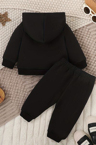 ADABEBEK طقم طفل رضيع مطبوع عليه أسود لطيف بتصميم خاص 22310