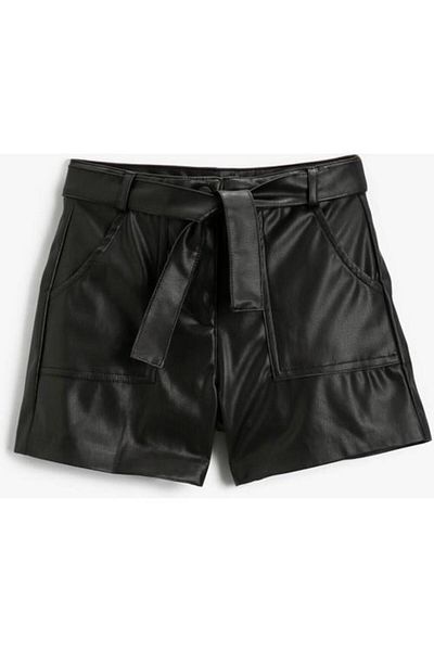 Koton Pantaloni scurți cu buzunar cu curea din imitație de piele