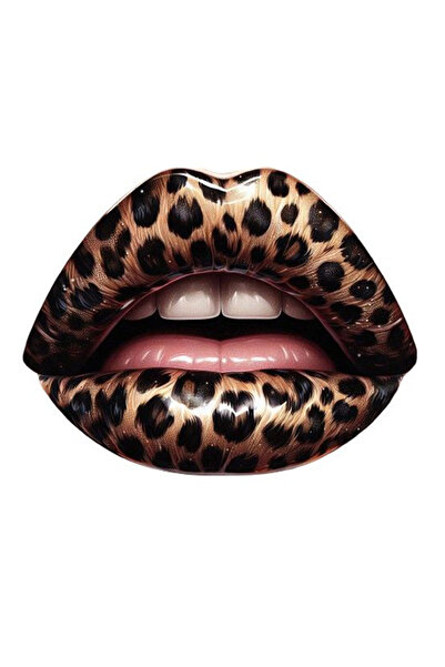 MegaSticker ملصق شفاه بطبعة الفهد مقاس 13 × 10 سم - سيارة، دراجة نارية، خوذة،...