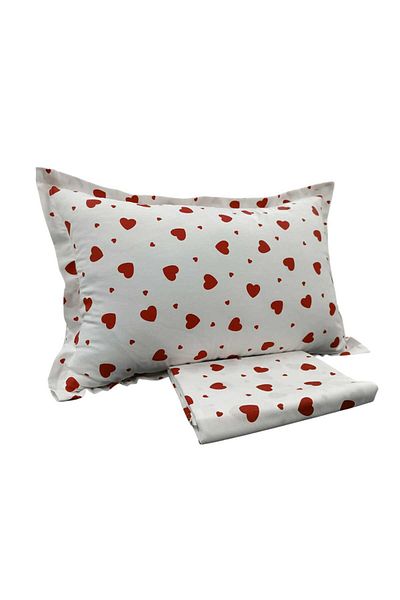 Hayal çeyiz Heart Patterned Single Flat Sheet Set
