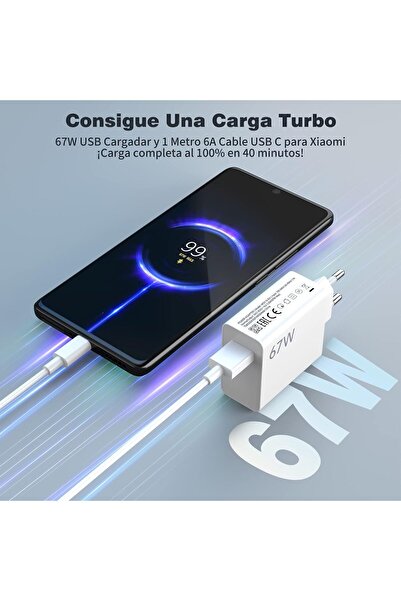 TEKNETSTORE Xiaomi Redmi Note 12 Pro Uyumlu 4g Hızlı Şarj Cihazı Aleti Type-c 67 Watt