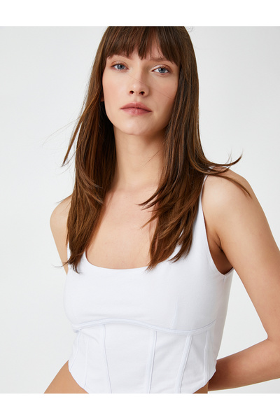 Koton Corset Bustier U-Neck Αμάνικο