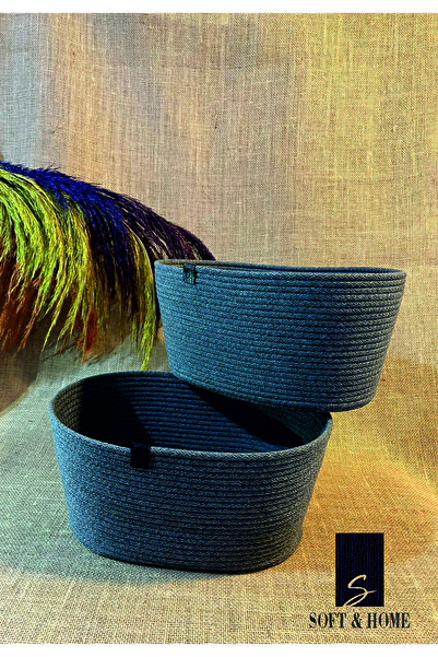 SOFT HOME Jüt Hasır Sepet 2'li? El Dokuma Çok Amaçlı Sepet Raf Gardrop Banyo ...