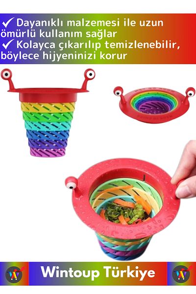 Wintoup Long-Lasting 6-Stage Foldable Rainbow Kitchen Sink Faucet Anti-Clogging Sink Strainer