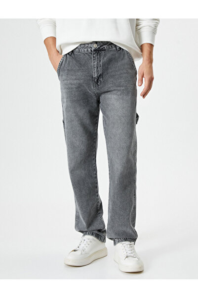 Koton Washed Jeans Pants with Pocket Detail and Buttons
