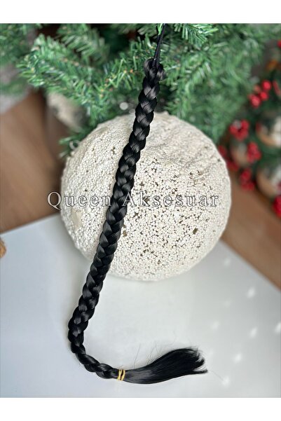 Queen Nelly İthal fiber ısıya dayanıklı postiş örgü saç lastik tokalı kadın t...