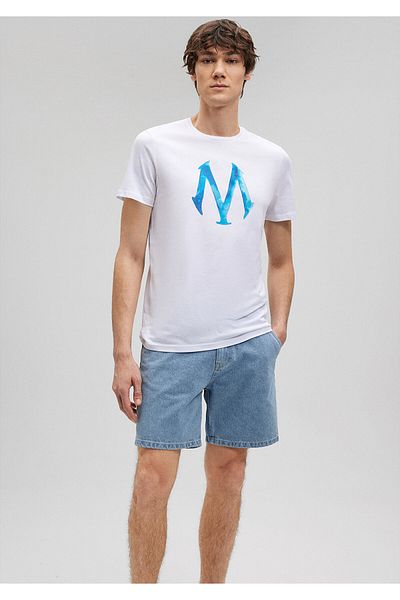 Mavi Λογότυπο Λευκό T-Shirt Slim Fit / Slim Fit 0611025-620