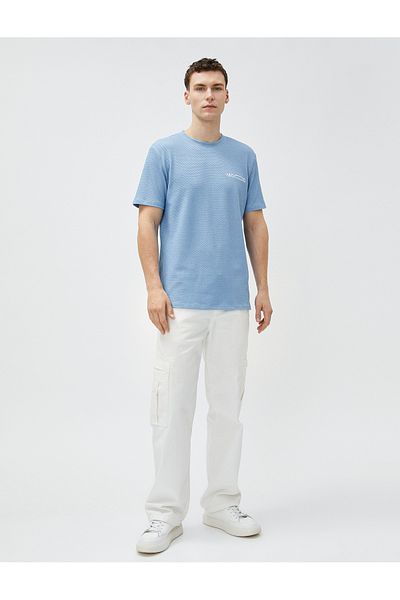 Koton Tricou Slim Fit mânecă scurtă Decolteu Crew Texturat
