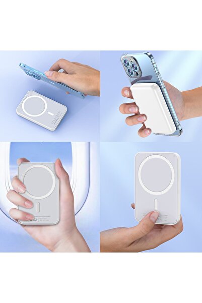 STOREMAX URZ Uyumlu Mıknatıslı Magsafe Powerbank 5000 Mah Kablosuz Powerbank ...