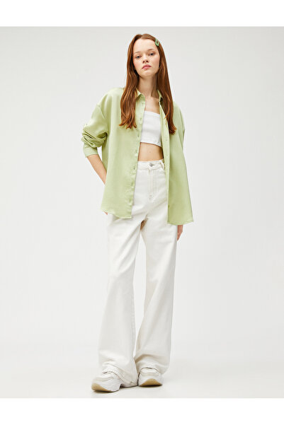 Koton Φαρδύ πουκάμισο με μακρυμάνικο γιακά με υφή