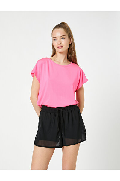 Koton Basic Sports T-Shirt Crew Neck Bat μανίκι