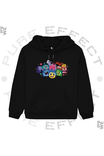 PURE EFFECT УНИСЕКС детски суитшърт с качулка - с 2 щампи, многоцветен, 3 нишки