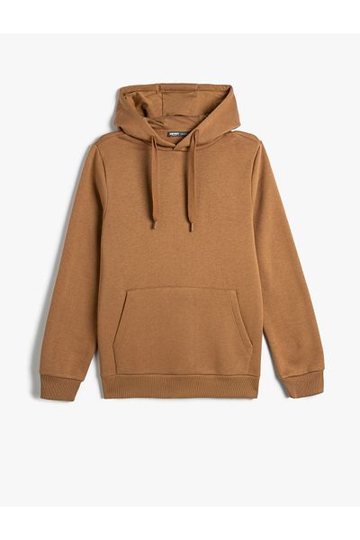 Koton Kapuzenpullover mit Kängurutasche, langen Ärmeln