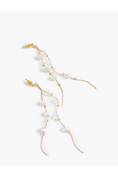 Koton Dangle Earrings with Stone Detail