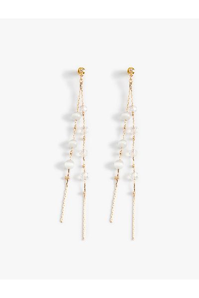 Koton Dangle Earrings with Stone Detail