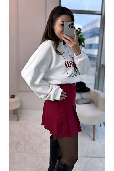 butiktulayyalcintas Piliseli Şortlu Kemerli Etek