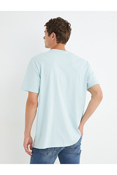 Koton Basic-T-Shirt mit Rundhalsausschnitt und kurzen Ärmeln aus Baumwolle