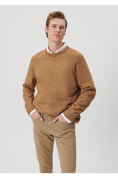 Mavi Crew Neck Καφέ πουλόβερ Regular Fit / Normal Cut 0710134-82337