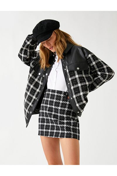 Koton Faux Leather Detailed Shacket