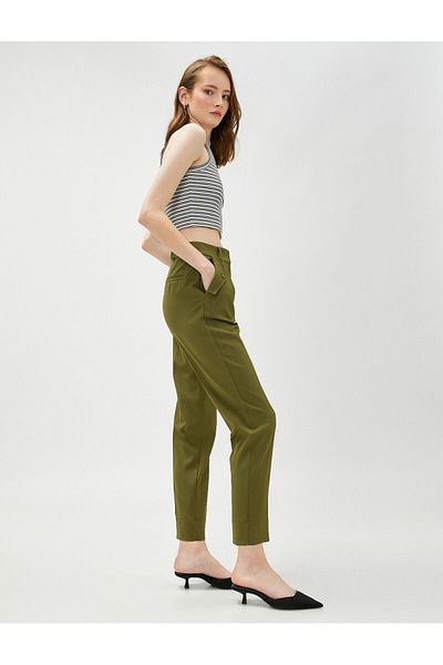 Koton Crop-Hose mit Taschendetail, schmalem Bein und hoher Taille