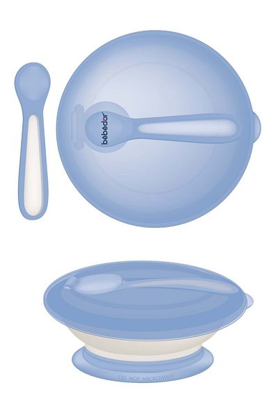 Bebedor Blue Vacuum Plate and Spoon Set - Code:8557