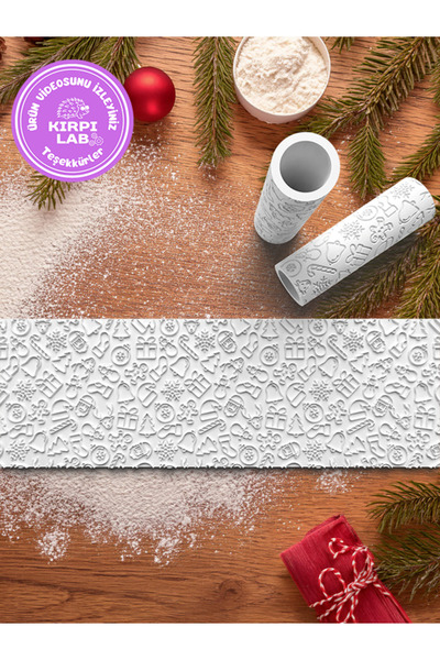 Kirpilab Yeniyıl Yılbaşı Desenleri Hamur Şekillendirici Kurabiye Kalıbı Rulo