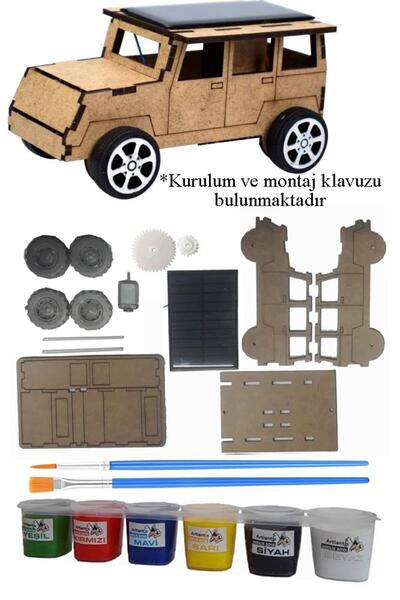 Artlantis Boyanabilir Güneş Enerjili Jeep Yapım Seti 1 Paket Güneş Paneli Mot...