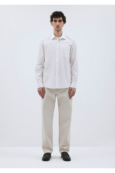 Mavi Beige Striped White Shirt Regular Fit / Regular Fit0211037-82393