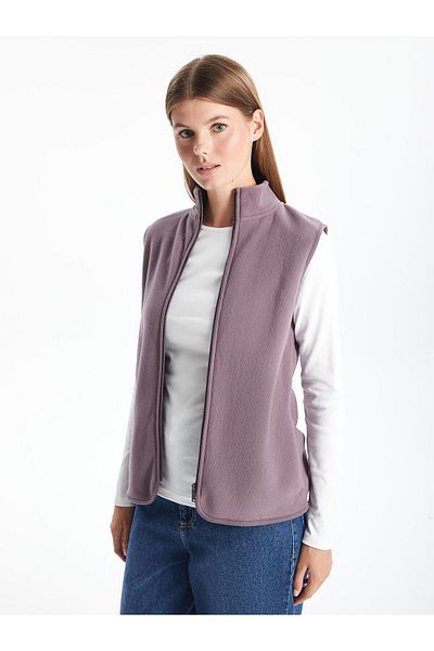 LC Waikiki Lcwk Women's Stand Collar Solid Fleece Vest