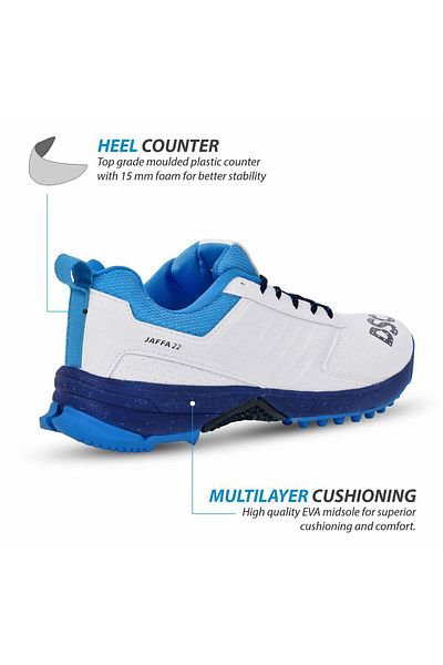 DSC Jaffa 22 Cricket Shoes | White-navy | 10 Uk/11 Us/44 Eu | Mesh | Non-slip Sole