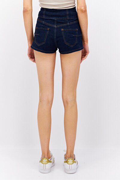 Esprit Women Washed Denim Shorts, Navy