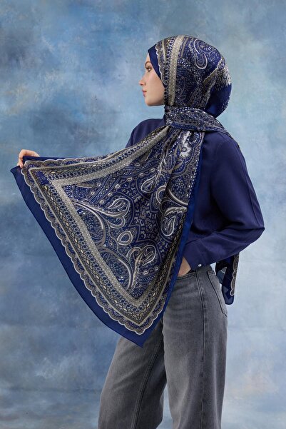 İpekhan Синій індійський шарф - 5005-12