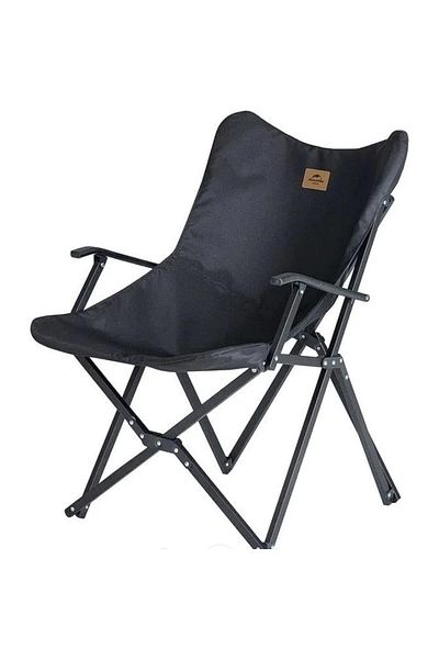 Naturehike Outdoor Foldable Moon Chair | Black | Alloy Steel Frame | 120kg Capacity | Durable