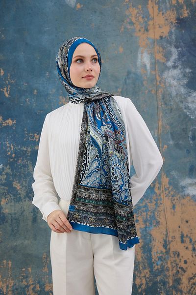 İpekhan Σάλι Indigo Indian Voile - 5007-03
