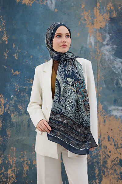 İpekhan Синій індійський шарф - 5007-04