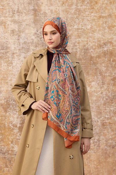 İpekhan Orange Indian Voile Shawl - 5003-04