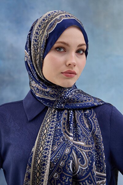 İpekhan Синій індійський шарф - 5005-12