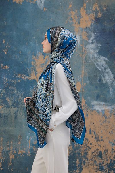 İpekhan Σάλι Indigo Indian Voile - 5007-03