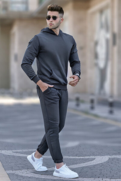 CMZ COLLECTİON Ανδρικό σετ φόρμας χωρίς στάμπα, ίσιο oversize με ελαστικά πόδια