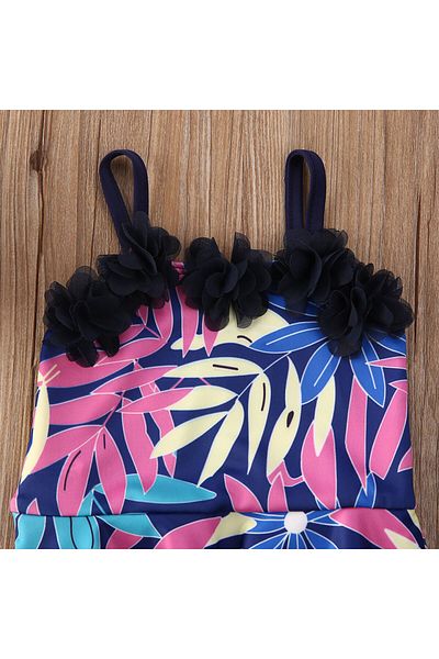 OEM Purple swimsuit with leaves and flowers Drool